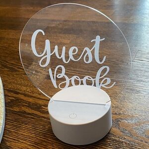 Acrylic Guest Book Sign with LED Base